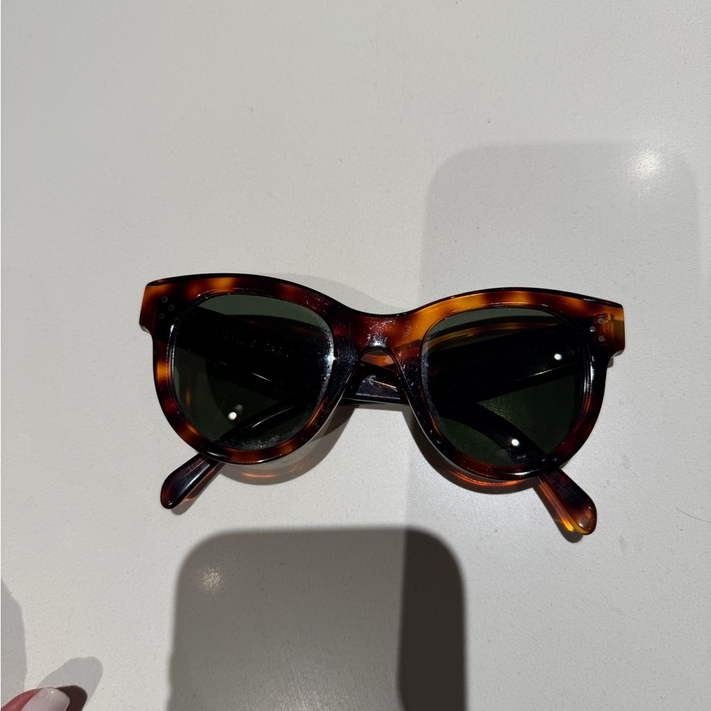 Celine Tortoise Blonde Rectangle Sunglasses with Grey Lenses - Picture 8 of 8